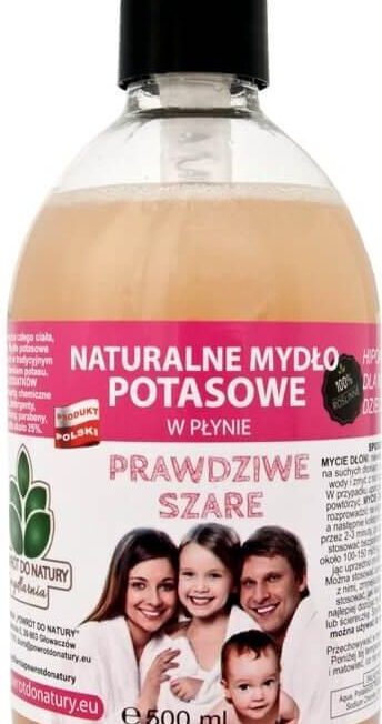 Mydlarnia Powrót Do Natury Mydło Potasowe Prawdziwe Szare Hipoalergiczne Dla Niemowląt Dzieci I Dorosłych W Płynie 0,5L