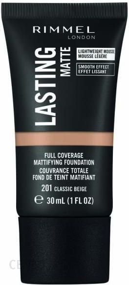 Rimmel Mocno Kryjący Podkład Matujący Do Twarzy London Lasting Matte Foundation 201 Classic Beige 30 ml
